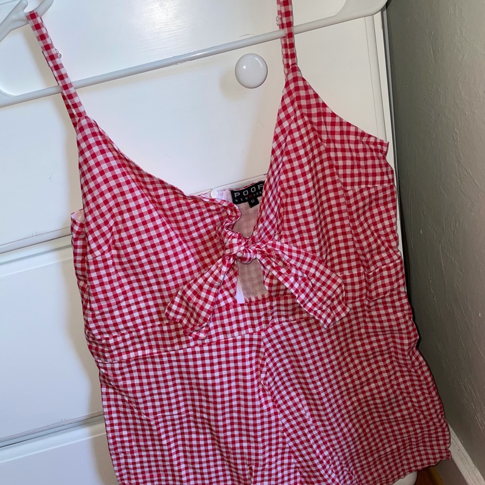 Women’s romper - red checkered